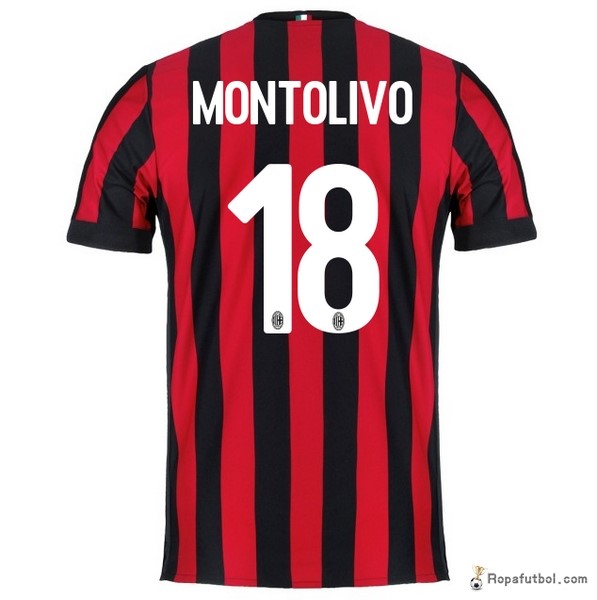 Camiseta AC Milan Replica Primera Ropa Montolivo 2017/18 Rojo